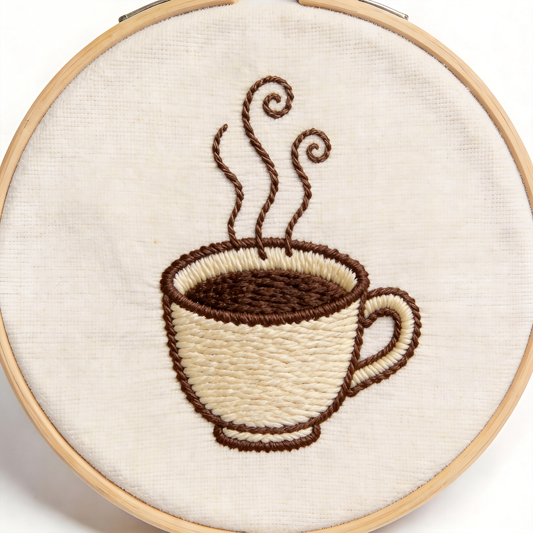 Coffee Time Embroidery Hoop - But First, Coffee Quote