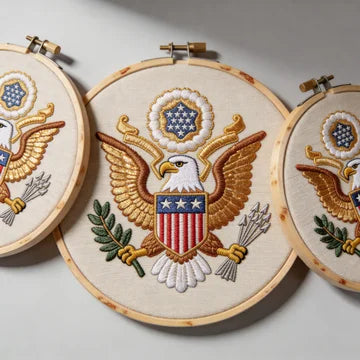 American Eagle Patriotic Embroidery Hoop Art