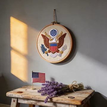American Eagle Patriotic Embroidery Hoop Art