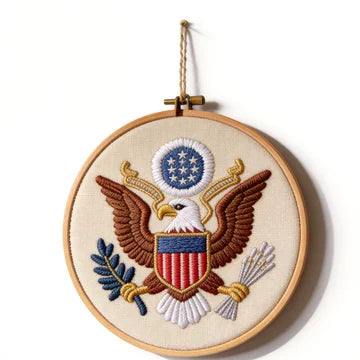 American Eagle Patriotic Embroidery Hoop Art