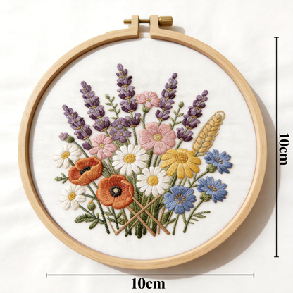 Wildflower Garden Embroidery Hoop - Hand-Stitched Botanical Art