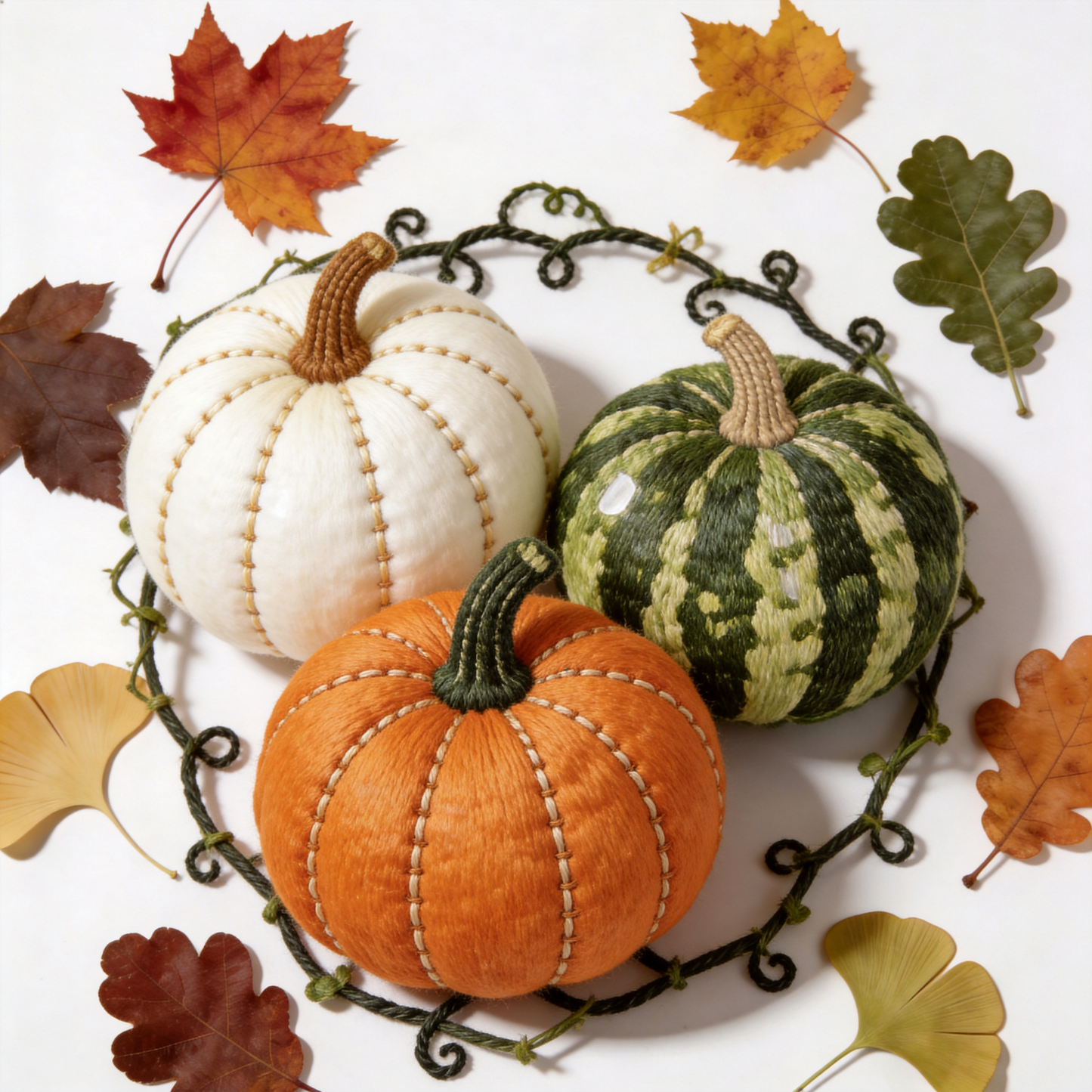 Harvest Pumpkin Embroidery Hoop - Fall Autumn Farmhouse Deco