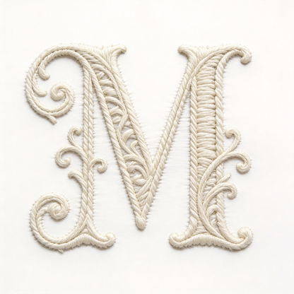 Vintage Monogram Embroidery Hoop - Custom Initial Floral Wreath